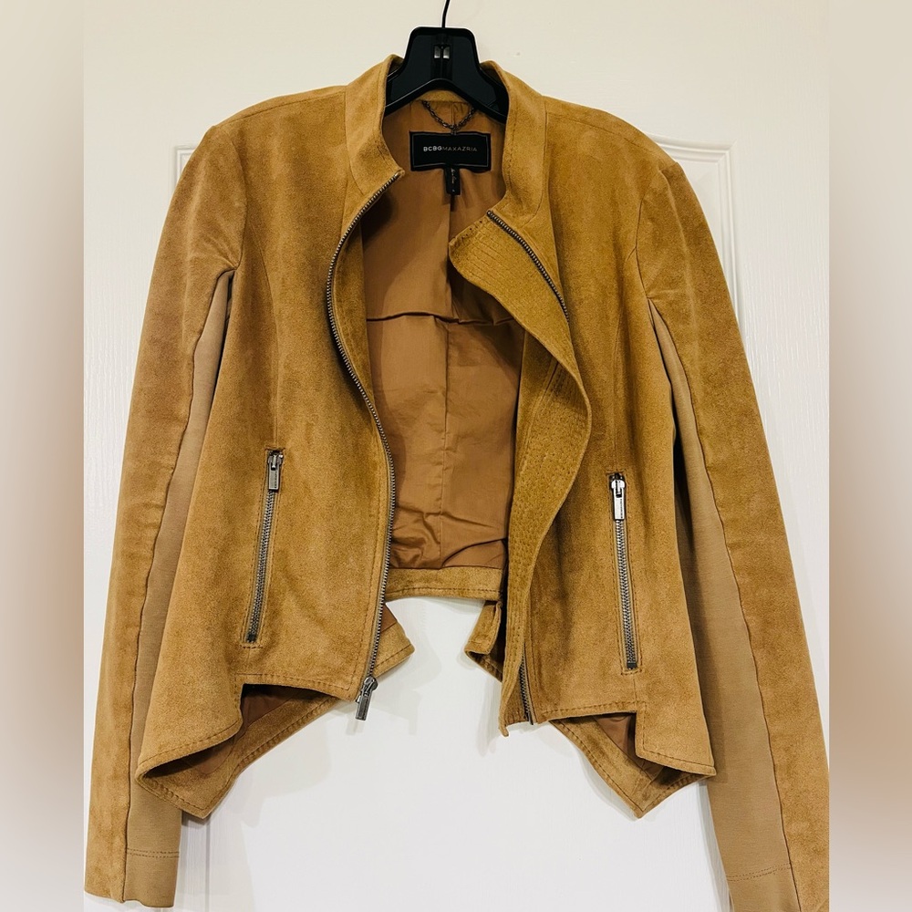 BCBGMaxAzria Camel Suede Blazer